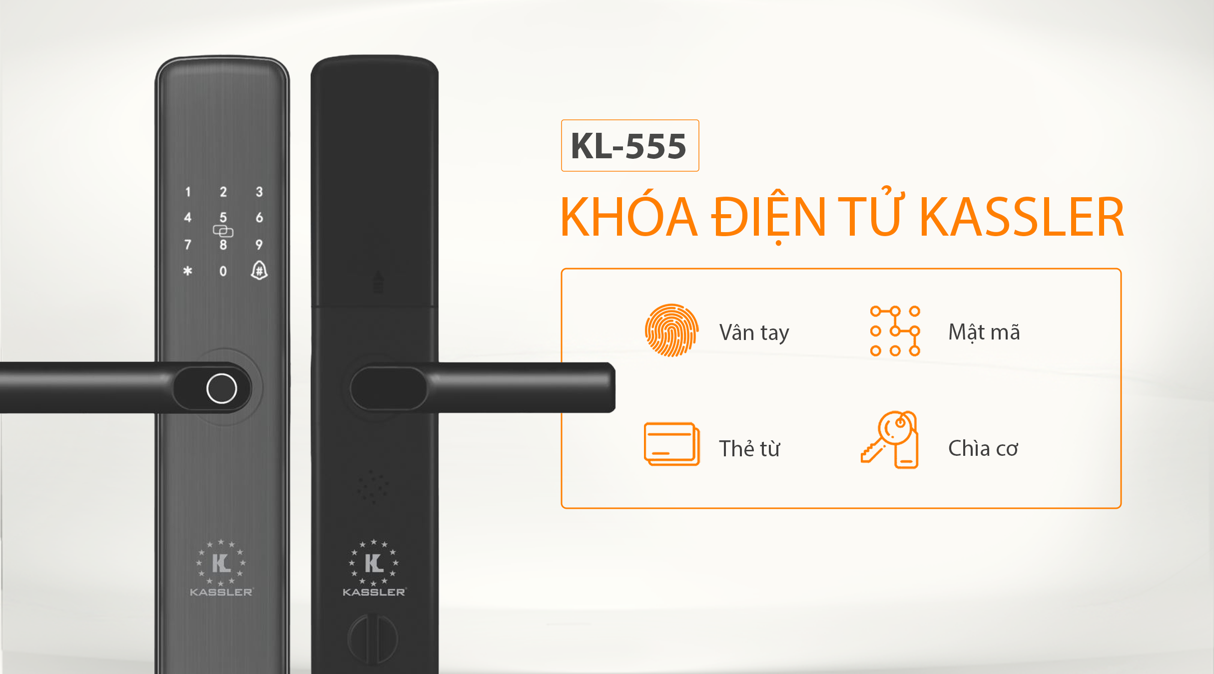 Khóa điện tử Kassler KL-555 - Mở khóa đa dạng, tiện lợi