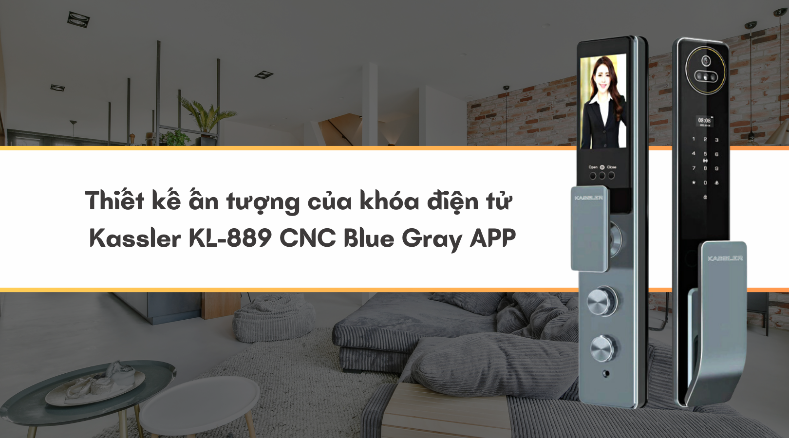 Thiết kế ấn tượng của khóa điện tử Kassler KL-889 CNC Blue Gray APP