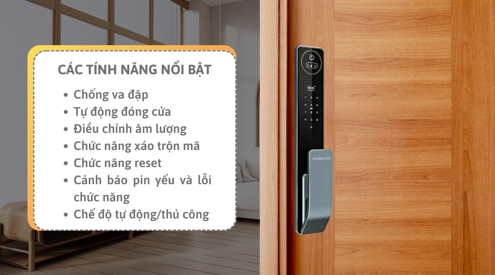 Một số tính năng nổi bật của khóa điện tử Kassler KL-889 CNC Blue Gray APP
