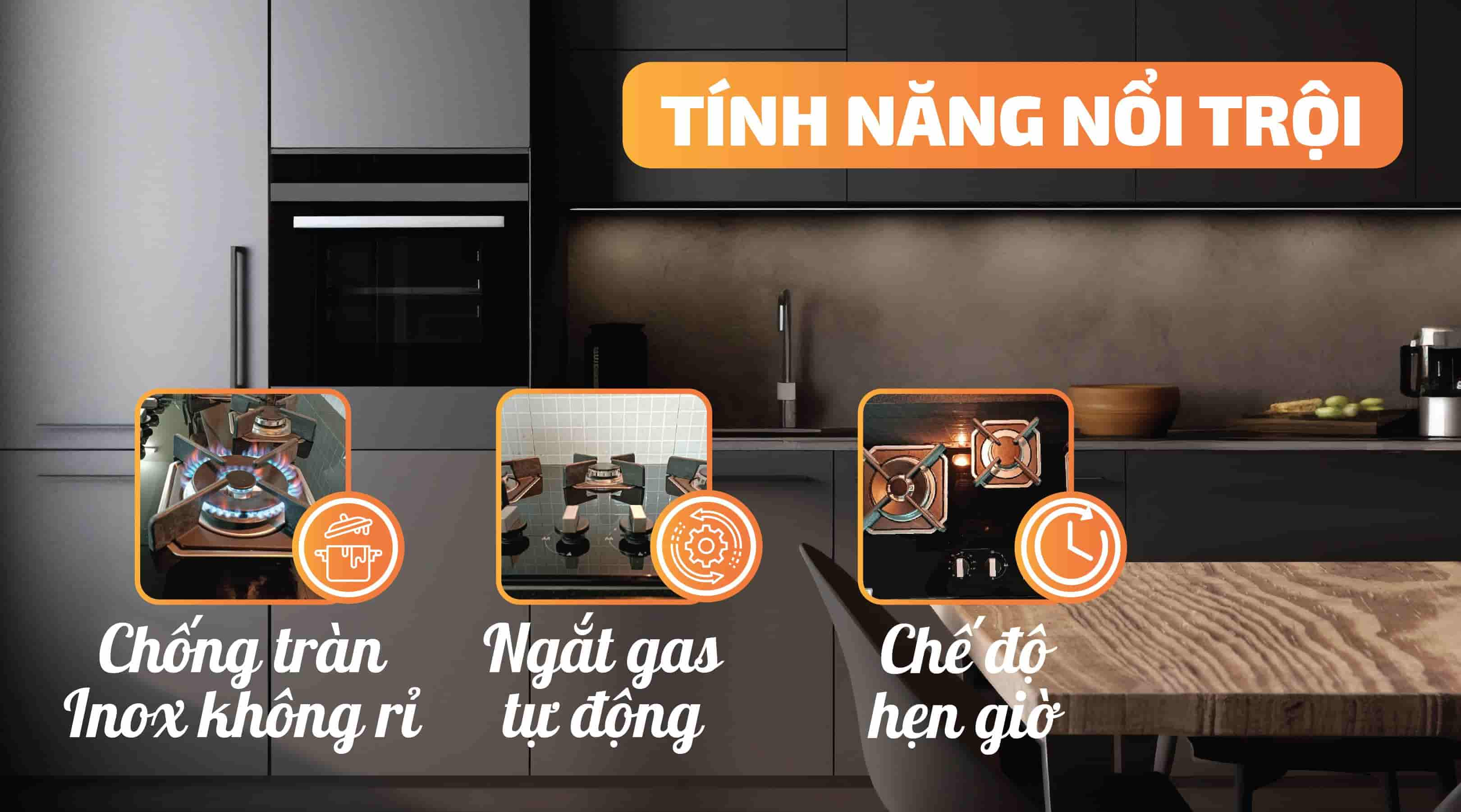 Bếp 3 Gas Malloca AS 9603B - Tính năng nổi trội