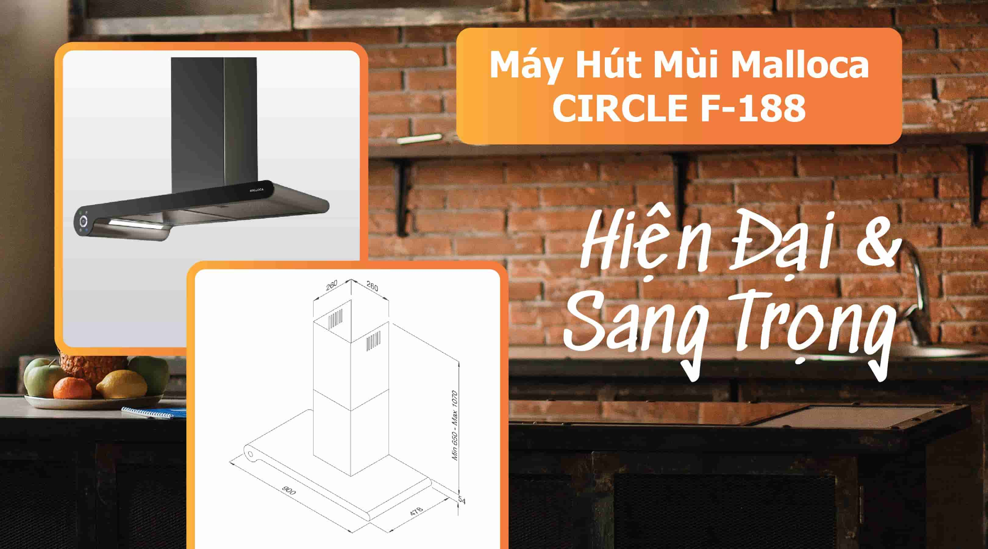 Máy Hút Mùi Malloca CIRCLE F-188