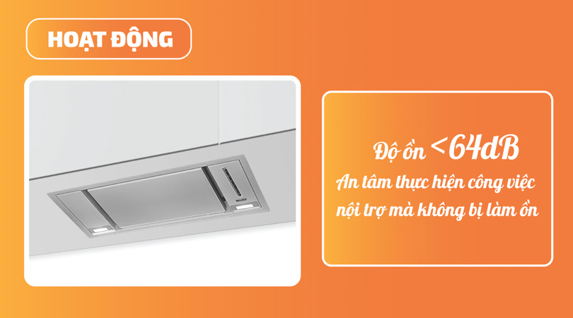 Máy hút khói khử mùi âm tủ Malloca Hidden K-730 - Độ ồn