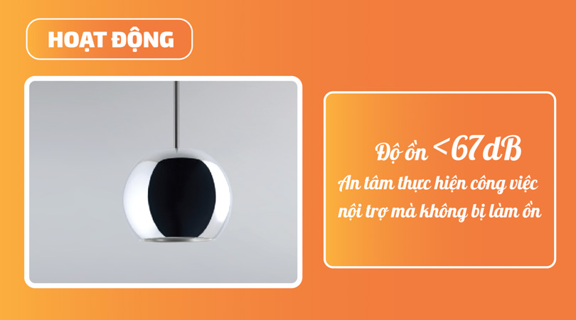 Máy hút khử mùi đảo Malloca Sphera chrome-I001C - Độ ồn thấp