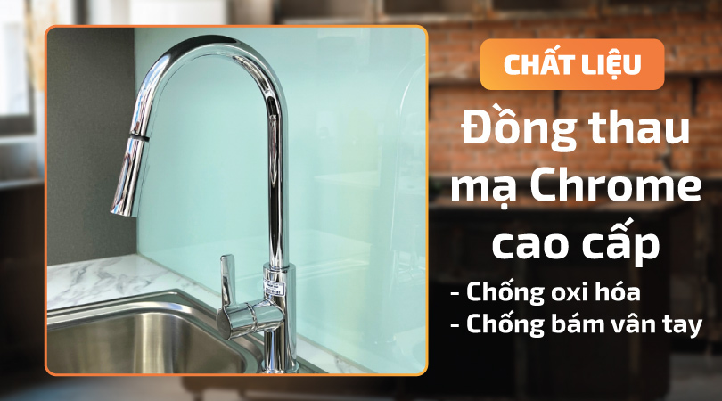 K012C - Chất liệu đồng thau mạ chrome