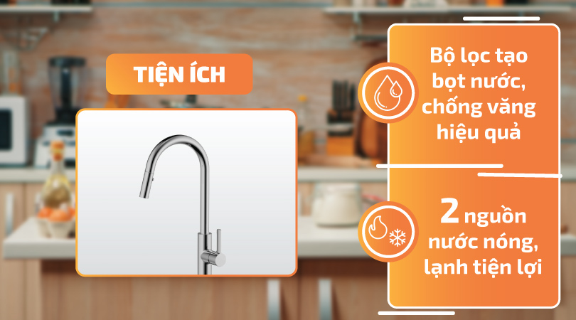 Malloca K012C có hai nguồn nước nóng và lạnh