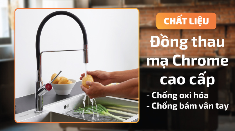 K081C Mạ Chrome Sáng Bóng, Dễ Lau Chùi