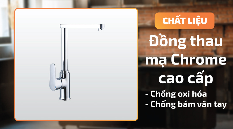 Malloca K129T có chất liệu đồng Thau Mạ Chrome 5 Lớp