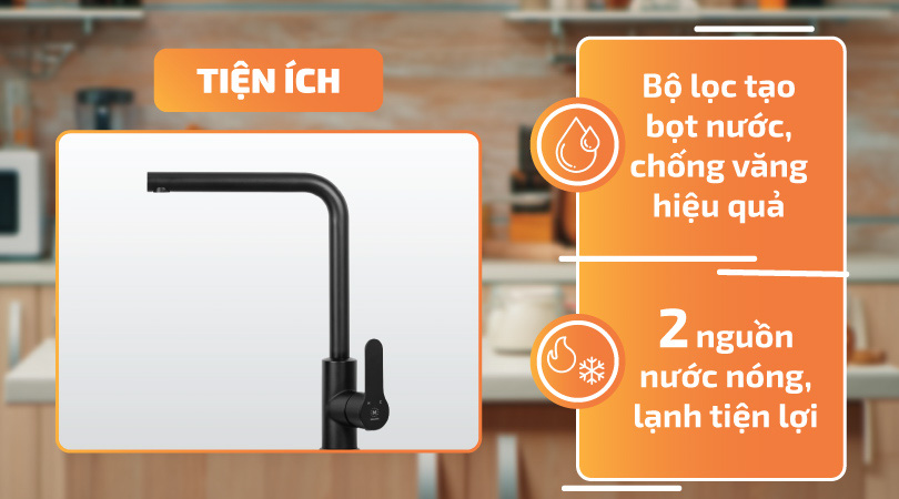 Tiện ích của vòi rửa chén Malloca K525B