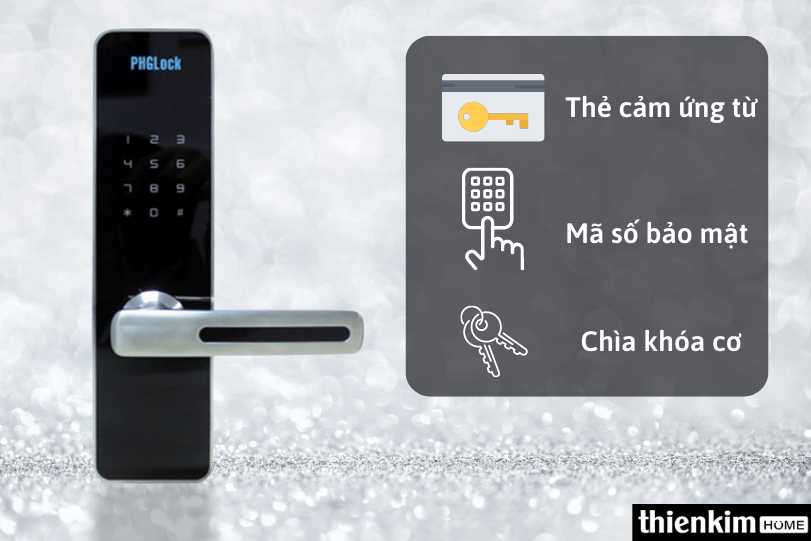 Khóa điện tử PHGlock KR7153 SILVER mở khóa thông minh