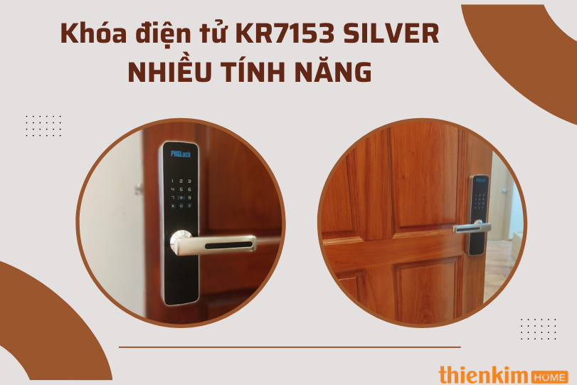 Khóa điện tử PHGlock KR7153 SILVER nhiều tính năng tiện lợi
