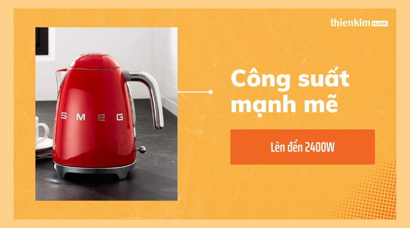 Công suất mạnh mẽ Ấm đun nước SMEG KLF03RDEU 535.43.679