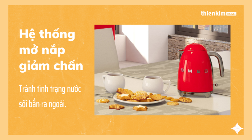 Hệ thống mở nắp giảm chấn Ấm đun nước SMEG KLF03RDEU 535.43.679