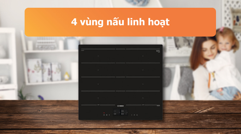 4 vùng nấu của BOSCH HMH.PXY601JW1E Serie 8