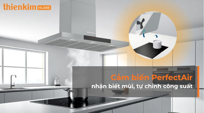 Cảm biến PerfectAir thông minh – Tự động giám sát không khí, điều chỉnh công suất hút phù hợp.