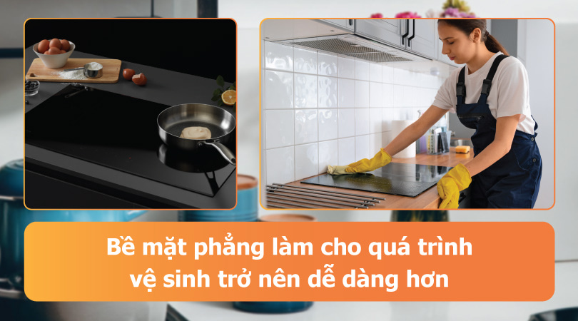 Bếp điện từ bề mặt phẩng dễ dàng vệ sinh - Thiên Kim Home