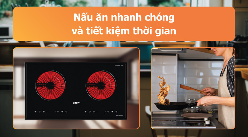 Bếp hồng ngoại đôi nấu ăn nhanh chóng - Thiên Kim Home