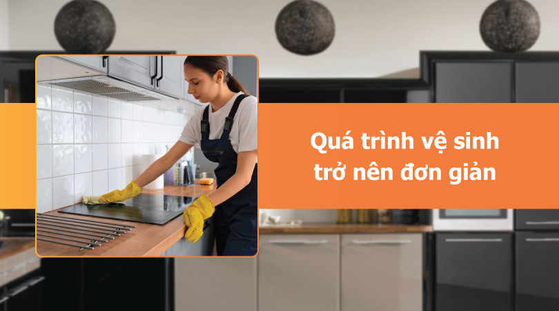 Bếp từ đôi quá trình vệ sinh đơn giản - Thiên Kim Home