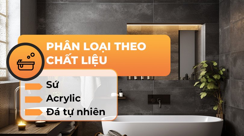 Bồn tắm nằm phân loại theo chất liệu - Thiên Kim Home