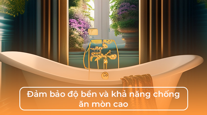 Bồn tắm nghệ thuật đảm bảo độ bền và khả năng chống ăn mòn cao - Thiên Kim Home