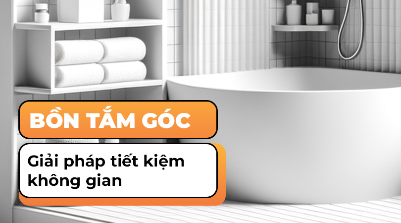 Bồn tắm góc giải pháp tiết kiệm không gian - Thiên Kim Home