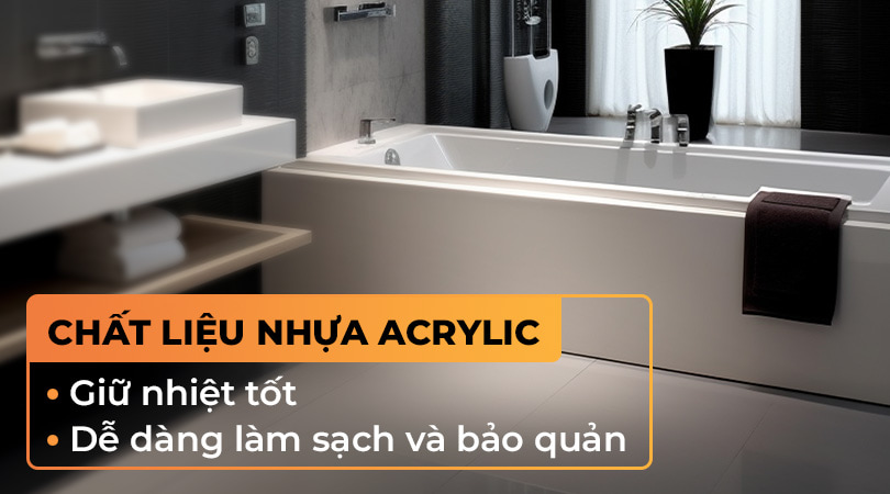 Bồn tắm Hafele chất liệu nhựa Acrylic - Thiên Kim Home