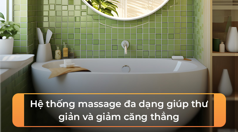Bồn tắm Việt Mỹ hệ thống massage đa dạng - Thiên Kim Home