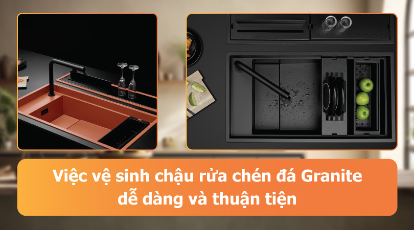 Granite, chậu rửa chén có khả năng kháng khuẩn tự nhiên