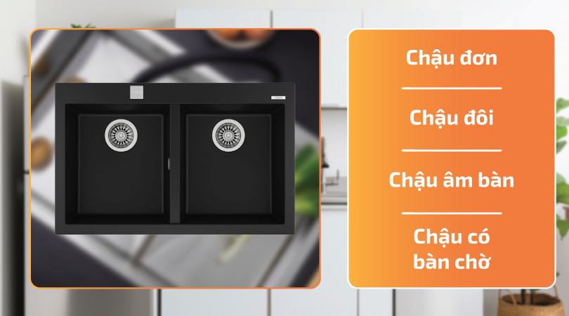 Các loại chậu rửa chén Teka: chậu đôi, đơn