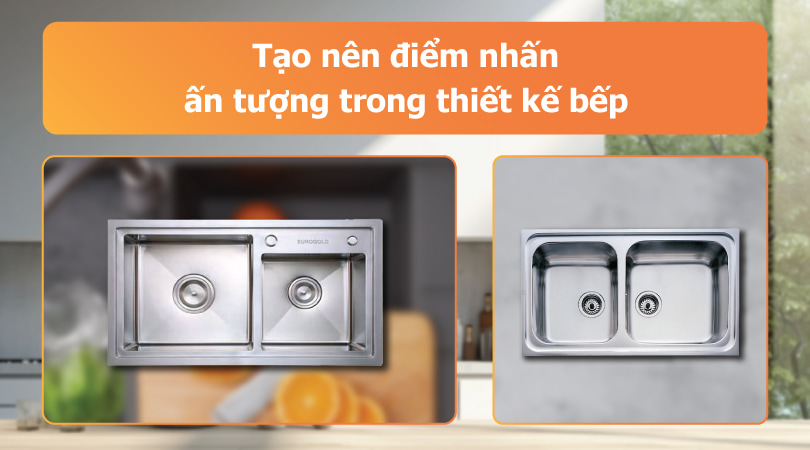 bồn rửa 2 ngăn bằng inox