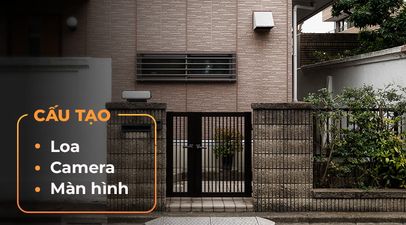 Cấu tạo chuông cửa màn hình gồm loa camera và màn hình