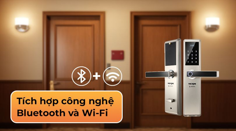 Khóa điện tử Vickini tích hợp hệ thống Bluetooth và Wifi