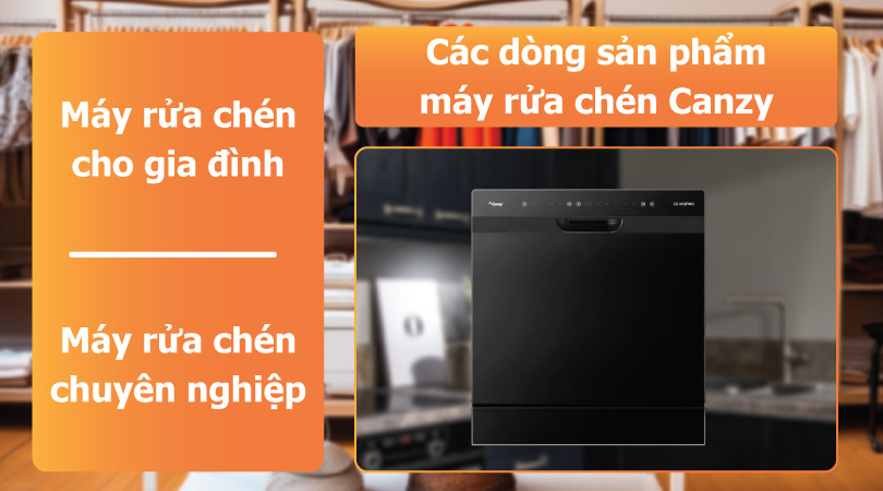 Các dòng sản phẩm máy rửa chén Canzy