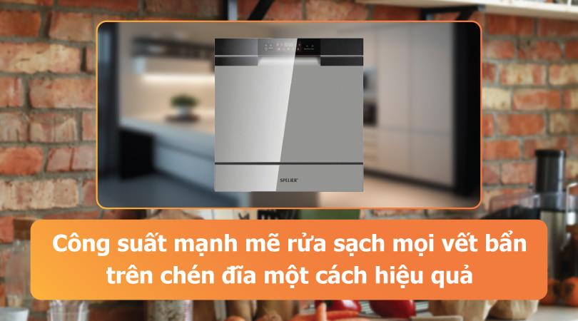 Máy rửa chén Spelier công suất mạnh mẽ loại bỏ mọi vết bẩn - Thiên Kim Home