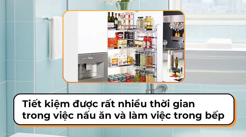 Dụng cụ tủ bếp tiết kiệm thời gian tìm đồ