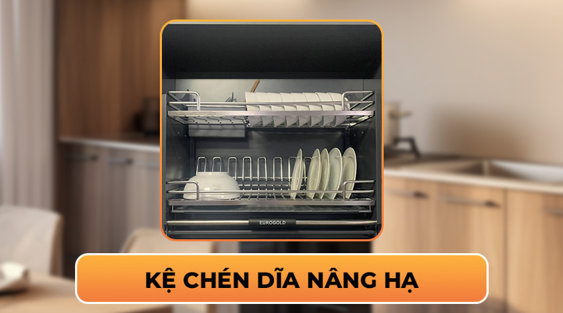 Kệ úp chén dĩa nâng hạ