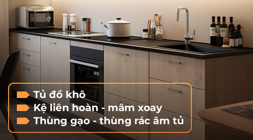 Phụ kiện tủ bếp Eurogold cho tiết kiệm không gian