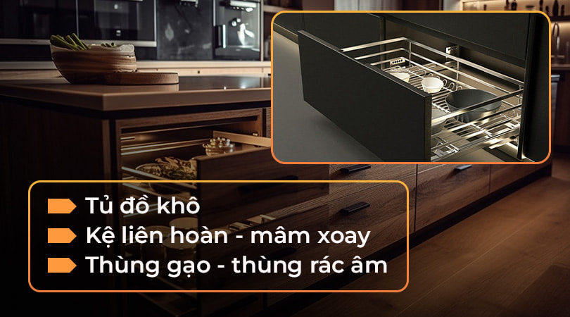 Phụ kiện tủ bếp Cucina cho tiết kiệm không gian