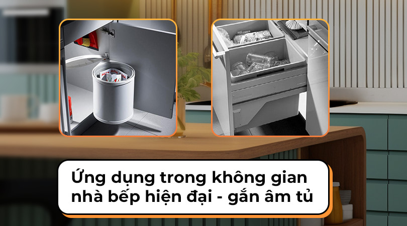 Thùng rác gắn tủ bếp có nhiều ứng dụng