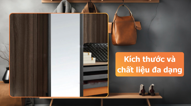 Đặc điểm nổi bật của gương xoay Kích thước đa dạng