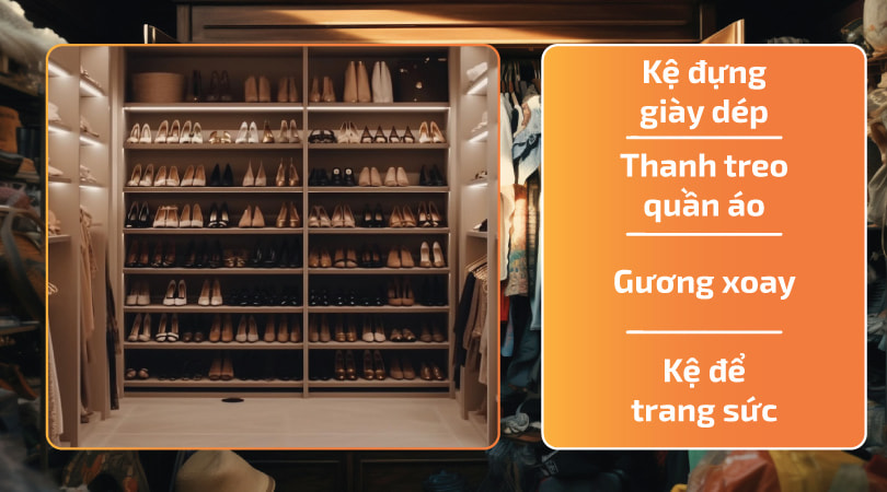 Các loại phụ kiện tủ áo nổi bật