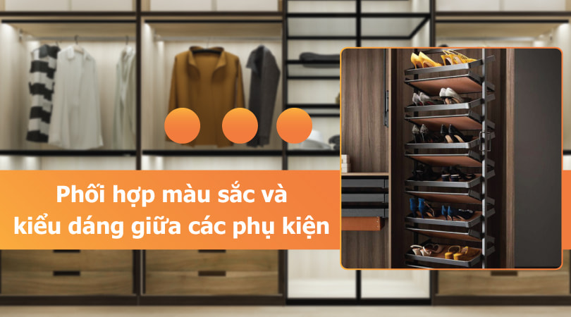 Phối hợp màu sắc và kiểu dáng giữa các phụ kiện