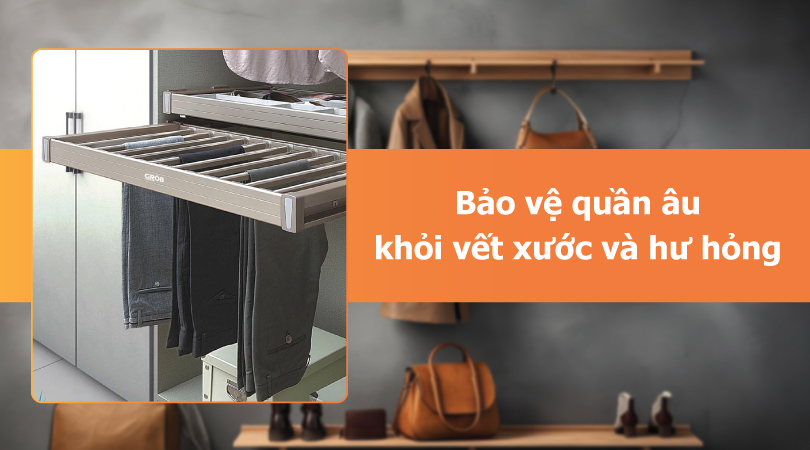 giá treo bảo vệ quần âu hiệu quả