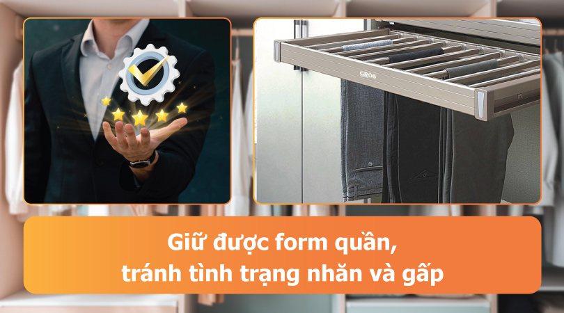 Giá treo quần âu - Tránh nhăn và gấp quần âu