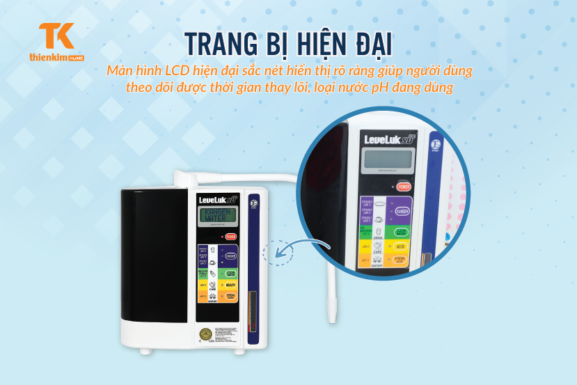 Máy điện giải ion kiềm Kangen LeveLuk SD501 hiện đại