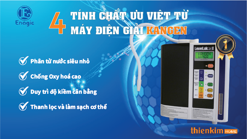 Máy điện giải ion kiềm Kangen LeveLuk JrII nhiều tính chất trong nước