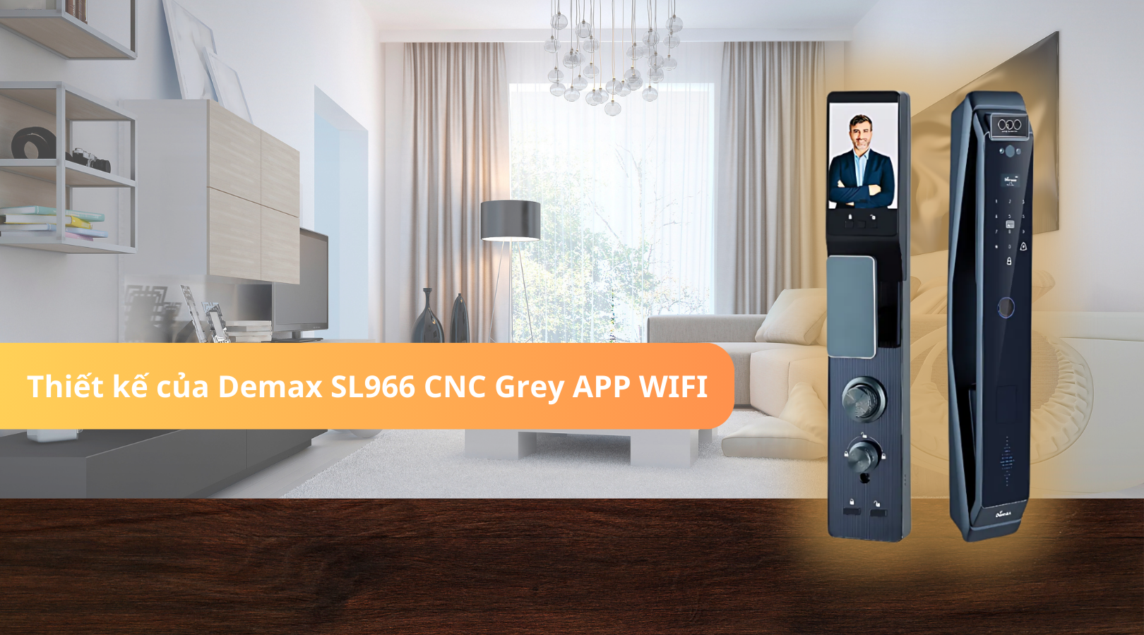 Khóa điện tử Demax EL966 CNC Grey APP WIFI