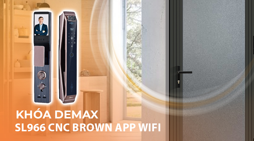 Khóa điện tử Demax EL966 CNC Brown APP WIFI