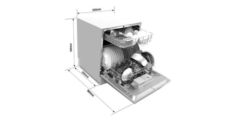 kích thước máy rửa chén âm tủ