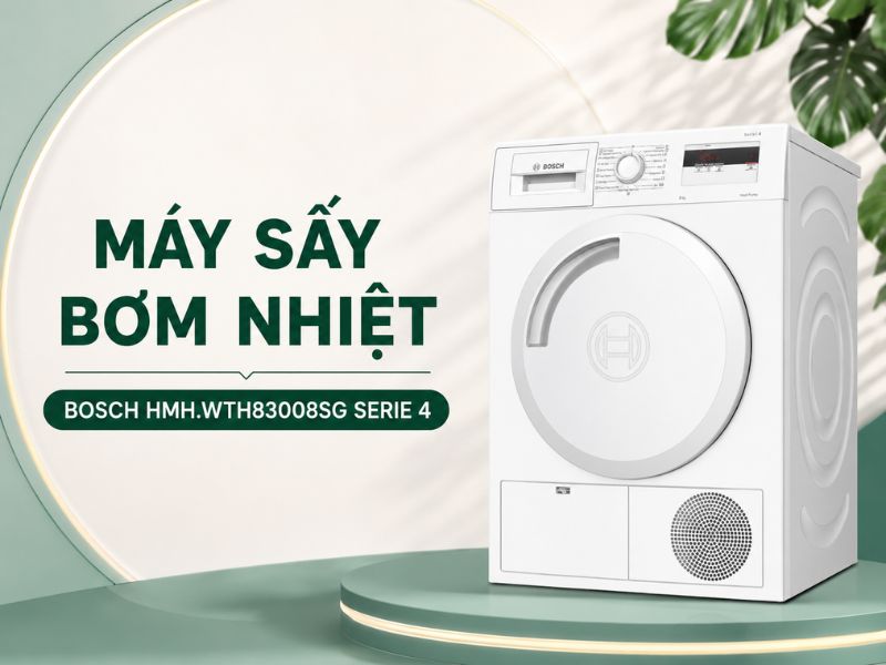 Máy sấy bơm nhiệt Bosch HMH.WTH83008SG Serie 4