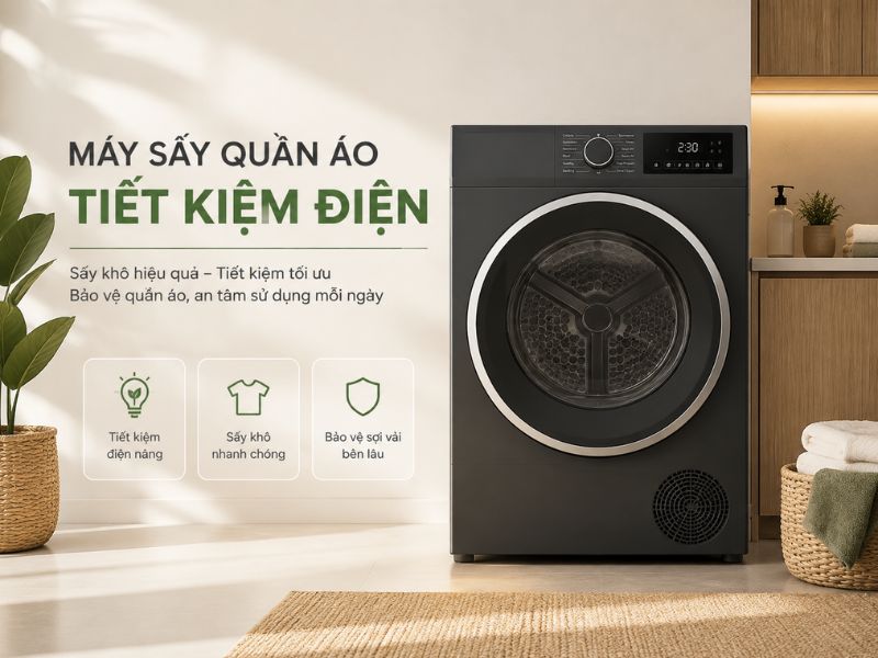 Máy Sấy Quần Áo Tiết Kiệm Điện Là Gì? Có Thực Sự Giảm Chi Phí Sử Dụng?